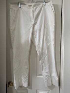 Yvos White Straight-Leg Pants - size 14